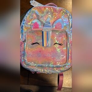 Cat & Jack Rainbow Unicorn Sequin Backpack